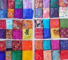 Abb Sari Silk Fabric Squares 30pc For Quilting  Crafts   Home Decor