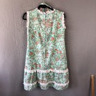 Vintage Handmade Dress Womens Medium Floral Sleeveless Cottagecore Ruffle 70s