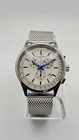 Akribos Xxiv Ak625ss Chronograph Watch Silver Tone Mesh Bracelet Blue Hands Date
