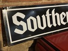 Antique Southern Ohio Outdoor Train Store Porcelain Advertising Sign Cobalt Blue