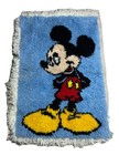 Vintage Latch Hook Rug Mickey Mouse Disney Wall Accent Decor 24x32     unfinished