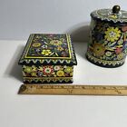 2 Daher Metal Hinged Decorative Tea Tin Floral Design Made In England Holland