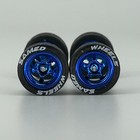 Metallic Blue 12mm Lettered 5 Spoke Wheels - 12 12mm For Hot Wheels