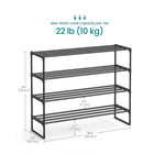 4 Tier Metal Shoes Rack Storage Shelf Holds Up To 16 Pairs Shoes Slanted Shelves