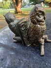 Pair Of Brutalistic Owl Solid Brass Bookends 5 _ Lb  Ea Nice Excuse Background 