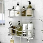 Shower Caddy  Self Adhesive Wall Shower Organizer  2-pack No Drill Bathroom S   