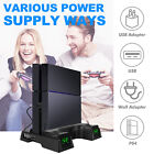 Stand Cooling Fan Controller Dual Charger Station For Playstation 4 Ps4 Slim pro