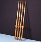 18  Tall Set Of Four French Antique Solid Walnut Wood Posts pillars trim Salvage