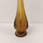 Vintage Amber Swung Glass Bud Vase 12  Mid Century Modern Mcm Le Smith Style