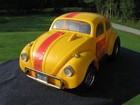 Vintage Cox Baja 73 Bug  049 Gas Powered Yellow Volkswagen Vw Tether Car