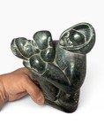 Hand Carved Inuit Soapstone Carving  mother   Child  Signed Silasie  silasiapik 