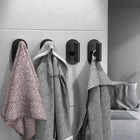 Black Adhesive Hooks Heavy Duty  Wall Hooks For Shower  Bathroom  Towel  Coat  R