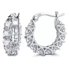 Gold  Silver Plated Hoop Earrings With Cubic Zirconia Unisex  Hip Hop Jewelry