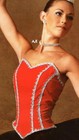 4 Colors Of Dance Basque Adjustable Clear Strap Ballet Metallic Trim Velvet Back