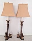 Pair Vintage Brass Swan Lamps French Empire Neoclassical Hollywood Regency 30   