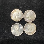 1960   s Canadian Silver Quarters  Lot Of 4 Coins 80 