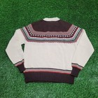 Vintage 80s Mod Nordic Sweater M l 21x26 Brown Beige