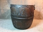 Vintage Copper Brass Pot With Elephants 