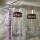 4 Vtg Schmidt Beer Glasses Exec  Cond  Approx 7 Inches Tall Bar Man Cave
