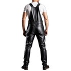 Mens Genuine Soft Leather Black Bib Overall Dungaree Jumpsuit Suit Uniform Mens