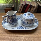 Royal Delft Porceleyne Fles Handpainted Sugar  Creamer   Tray Signed   Dated