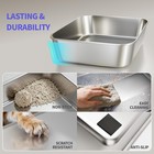2 Pack Stainless Steel Cat Litter Box For Kitty With Lid  High Sides Metal Li   