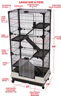 Large 5-floors Indoor Guinea Pig Rabbit Ferret Kitten Rolling Cage Hutch House