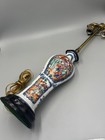 Large Antique Qianlong Chinese 18th C  Medallion Famille Rose Vase Lamp 24  