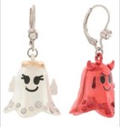 Authentic Halloween Betsey Johnson Angel And Devil Earrings Red White Mismatch