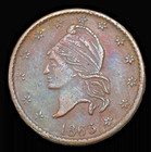 1863 Army   Navy The Flag Of Our Union Patriotic Civil War Token