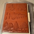 New Stampin Up Wood Mounted Rubber Stamps Set Of 6 Lovely As A Tree 2001 Retired