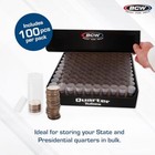 Bcw Quarter Coin Storage Tubes - 100 Ct   Archival Quality Plastic Coin 