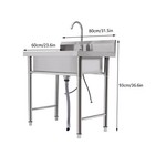 Kitchen Sink Stainless Steel Commercial 1 Compartment Utility Sink With Faucet