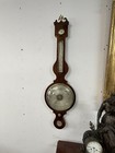 Antique Fine Barometer 1780-1810 London Signed Eagle Finial Mahogany Inlay Wheel