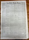 Original 1854 New York Times Newspaper 170 Years Old  published Before Civil War