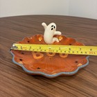 Certified International Halloween Boo Ghost Candy Dish Orange Ceramic 8in Mw ds