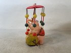 Vintage Occupied Japan Celluloid Wind Up Pink Elephant Umbrella Not Working 6c31