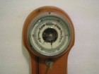 Vintage  West Germany Wood Wall Hanging Barometer Temperature 