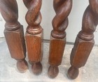 4 Architectural Salvage Oak Barleytwist Legs  Reclaimed Repurpose Post 27 25   