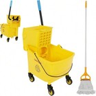 Commercial Mop Bucket 35 Qt Pedal Wringer With Mop And Replacement Head