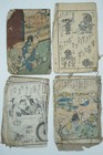 Japanese Antique Manga Colleciton Woodblock Printed Original Books X4  0119g6