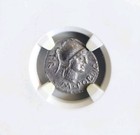 Roman Imperatorial Pompey Jr Denarius Ngc Xf Ancient Silver Coin