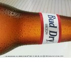 Vtg 1989 Bud Dry Beer Poster Upside Down Bar Scene Slogan Man Cave 1990s 36   x18   