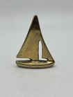 Vintage Solid Brass Sailboat Nautical Miniature Paperweight Figure Taiwan