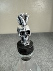 Coffin Bottle With Mohawk Skull Topper Cork Halloween Goth Decor Bar Top Scary
