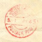 British Red Cross Palestine Postage Paid Cover Jerusalem To Tel Aviv 1943