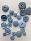 Vintage Two-hole Buttons In Shades Of Light Blue Mixed Lot Of Old Plastic Button