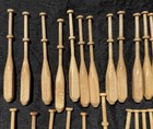 Bobbin Lace Spool Lot Turned Wood Used 29