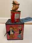Vintage 1950s Mattel Popeye In The Music Box - Rare Tin Litho Jack-in-the-box