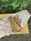 Vintage 1950s 1960s Midcentury Women   s Small Tan Leather Riding Gloves 